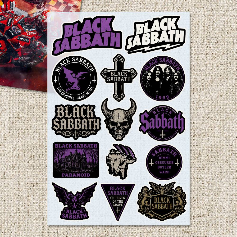 B-LACK S-ABBATH Stickers Moto  - Laptop Accessories Ideas recension och pris