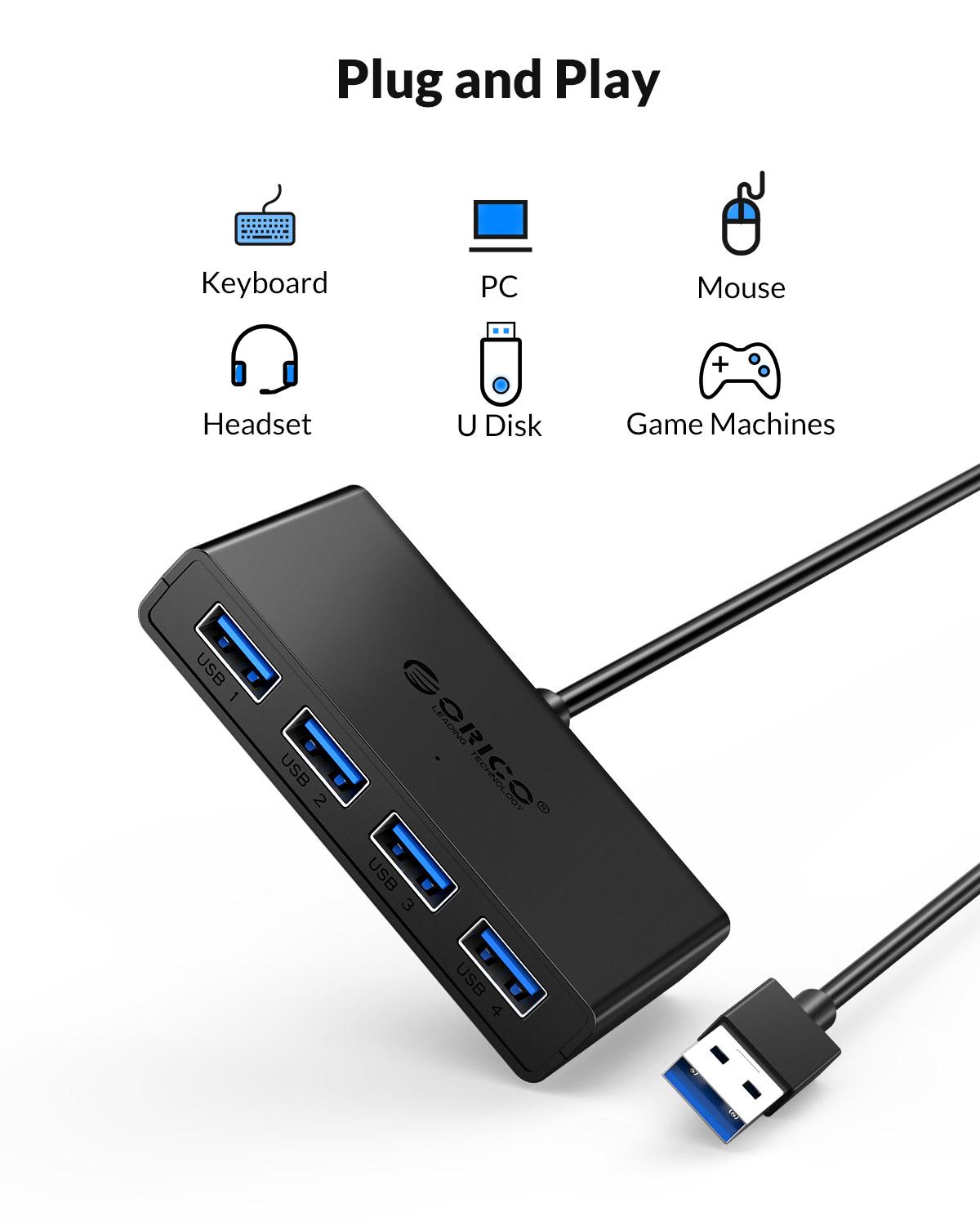 ORICO Hub USB 4 Ports Multi US - Laptop Accessories Ideas recension och pris